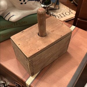 Antique Block Primitive Wooden Butter Mold with Star Pattern